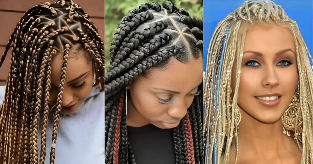 Small blonde box braids hairstyles