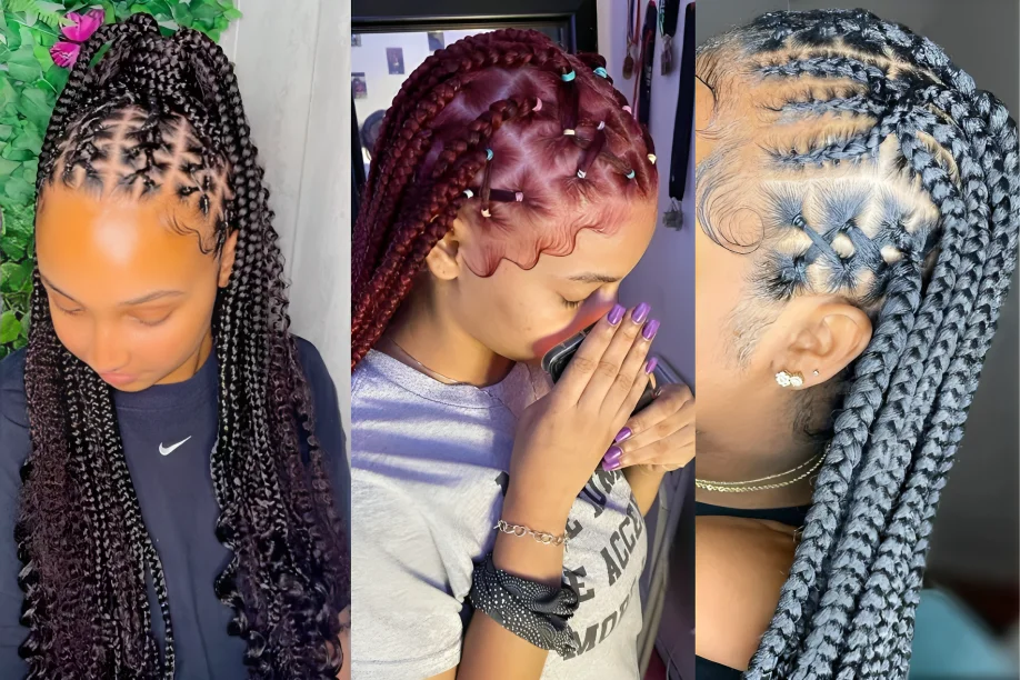 Criss Cross knotless braids