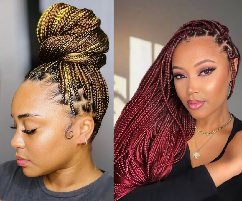 Medium Knotless Braids Hairstyle