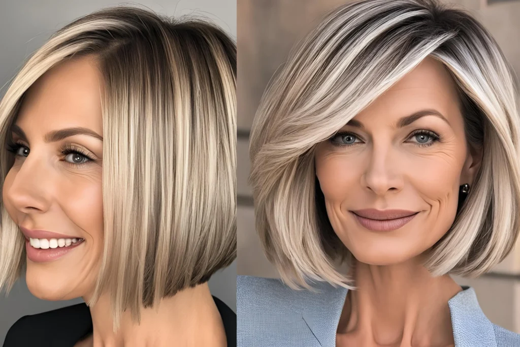 Blunt Bob with Highlights 40 To Try in 2024