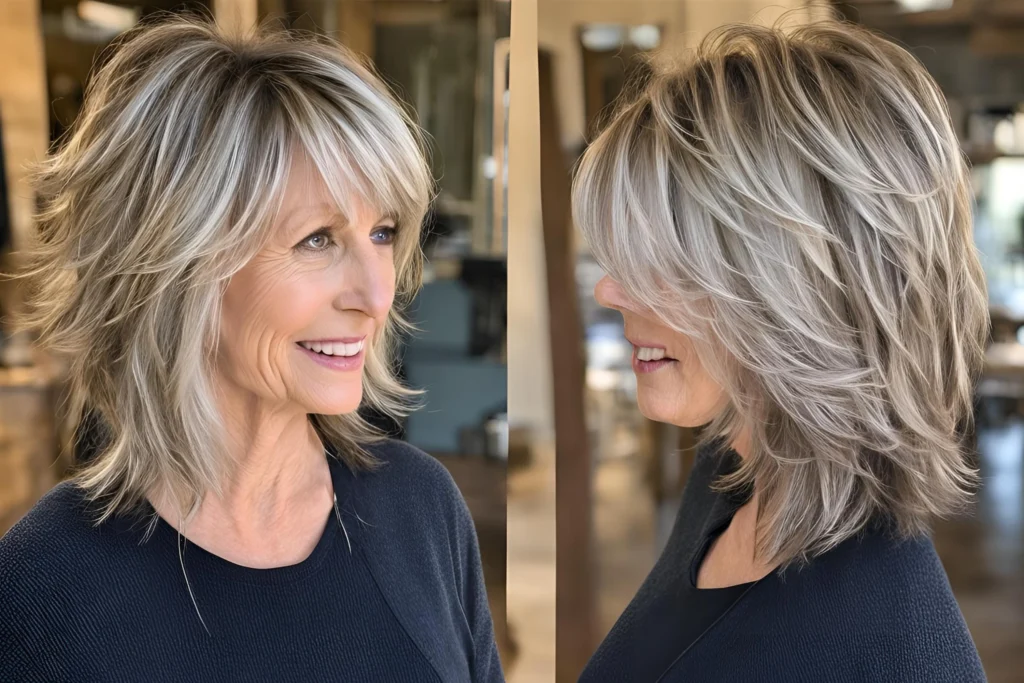 Choppy Layers with Bangs over 50