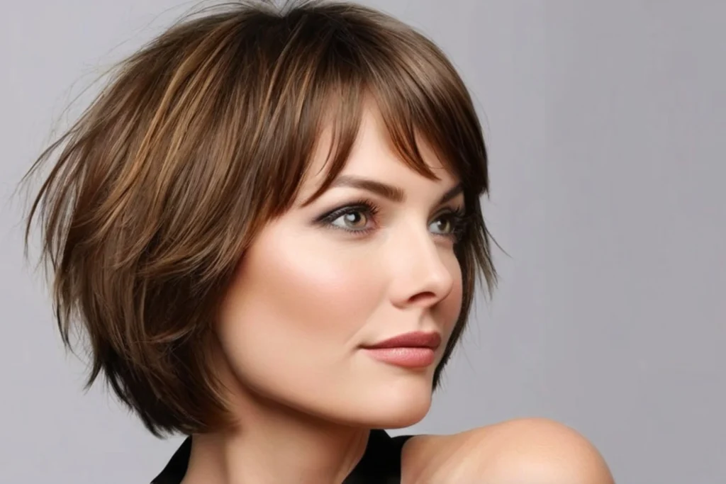 Layered Bob with Bangs over 40