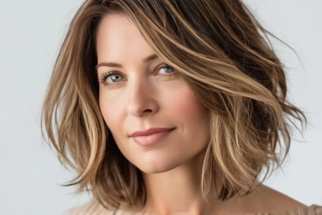 Lob with Subtle Layers over 40 To Try in 2024