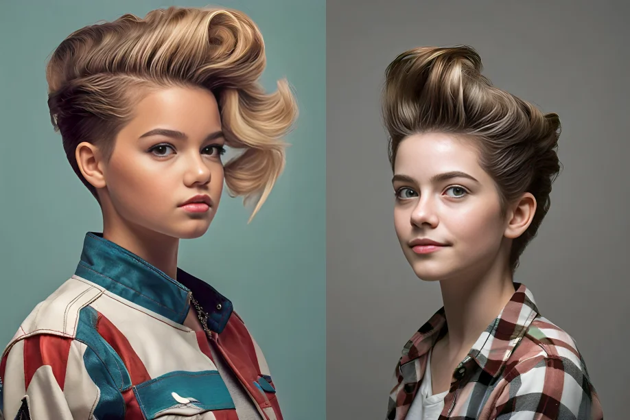 Pompadour for teenage girl