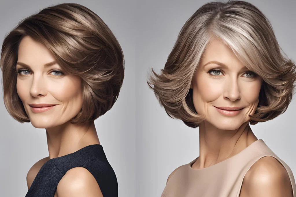 Shoulder-Length Bob (Lob) over 50new 2024