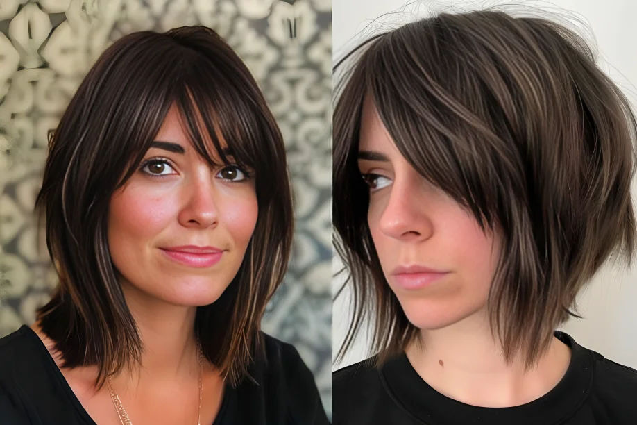 Short Layers with a Subtle Fringe and a Side Swept Bang