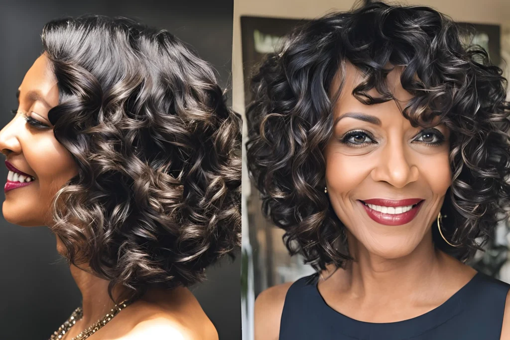 Curly Bob with Bangs