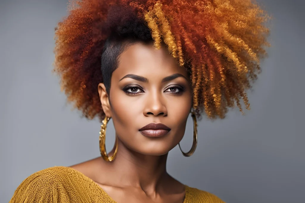 Short Afro with Color