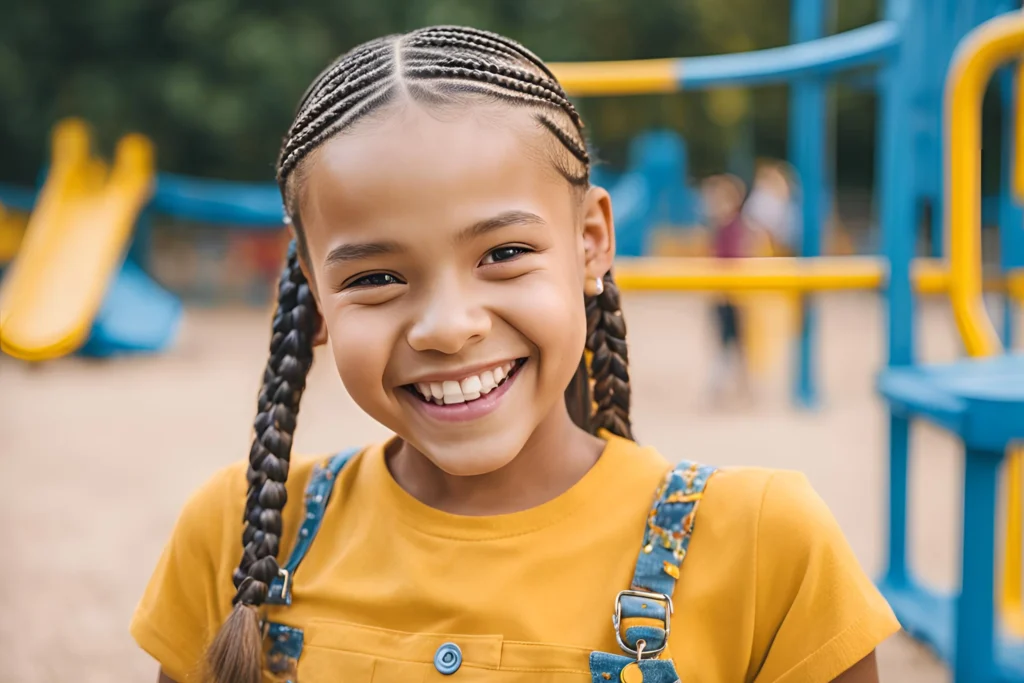 Classic Side-Swept Lemonade Braids for kids