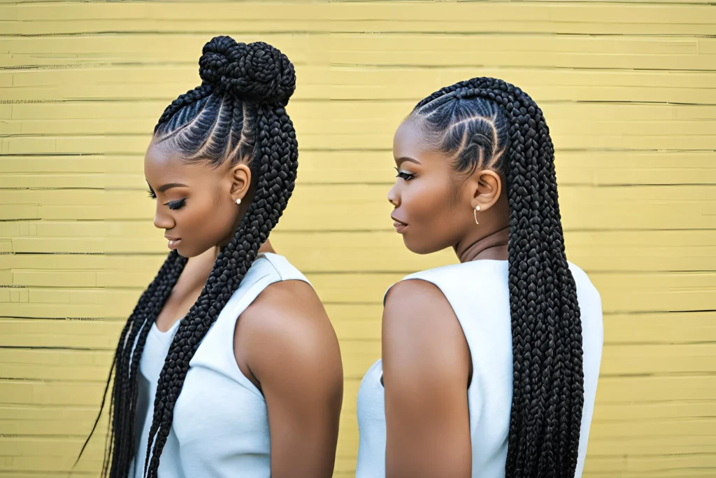 Half-Up Bun Lemonade Braids