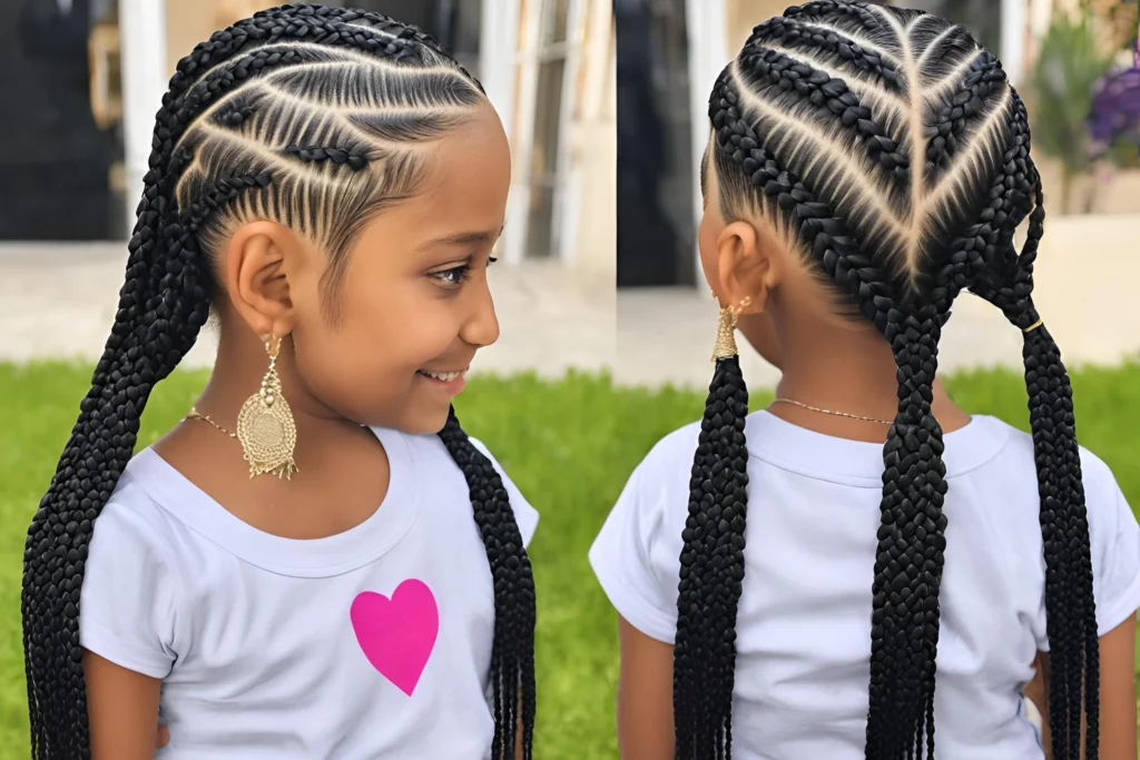 Heart-Shaped Lemonade Braids for kids