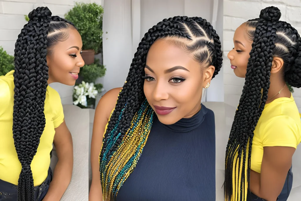 Jumbo Lemonade Braids with Curls