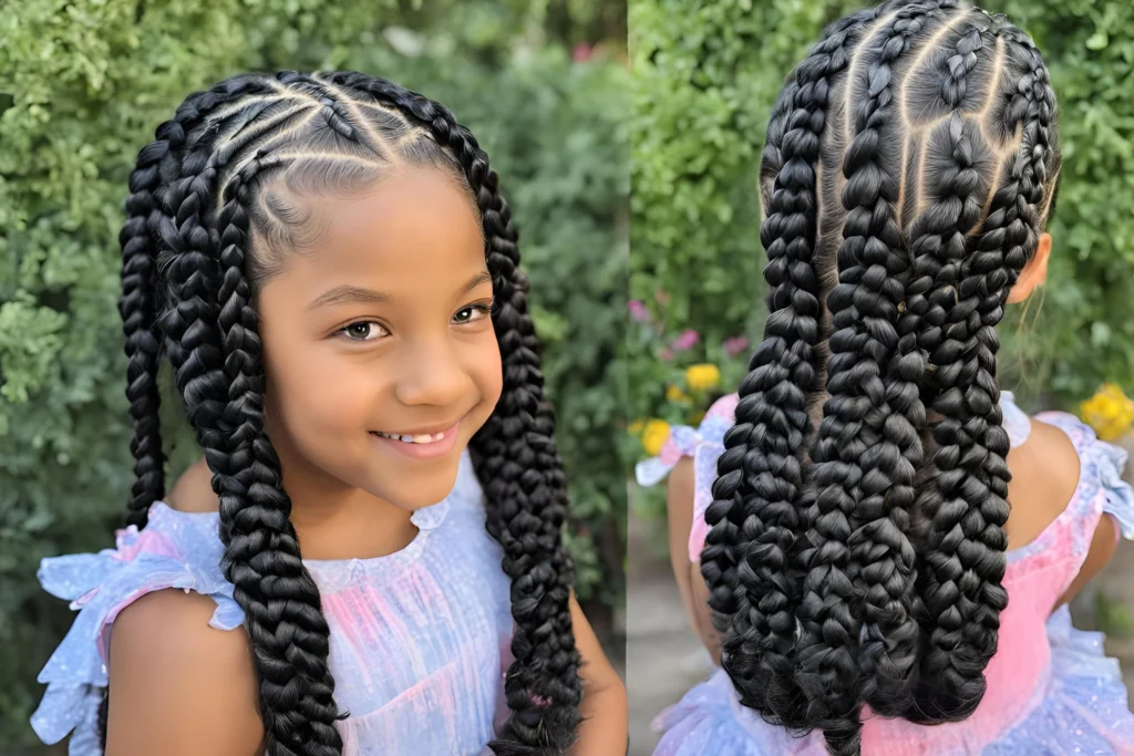 Jumbo Lemonade Braids with Curls for kids