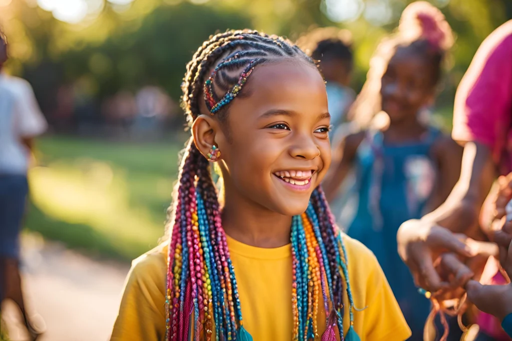 Lemonade Braids with Beads for kids