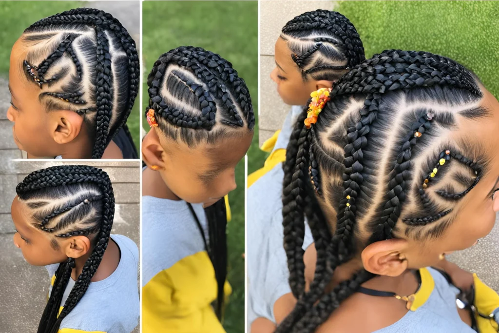 Lemonade Braids with Cornrow Designs for kids