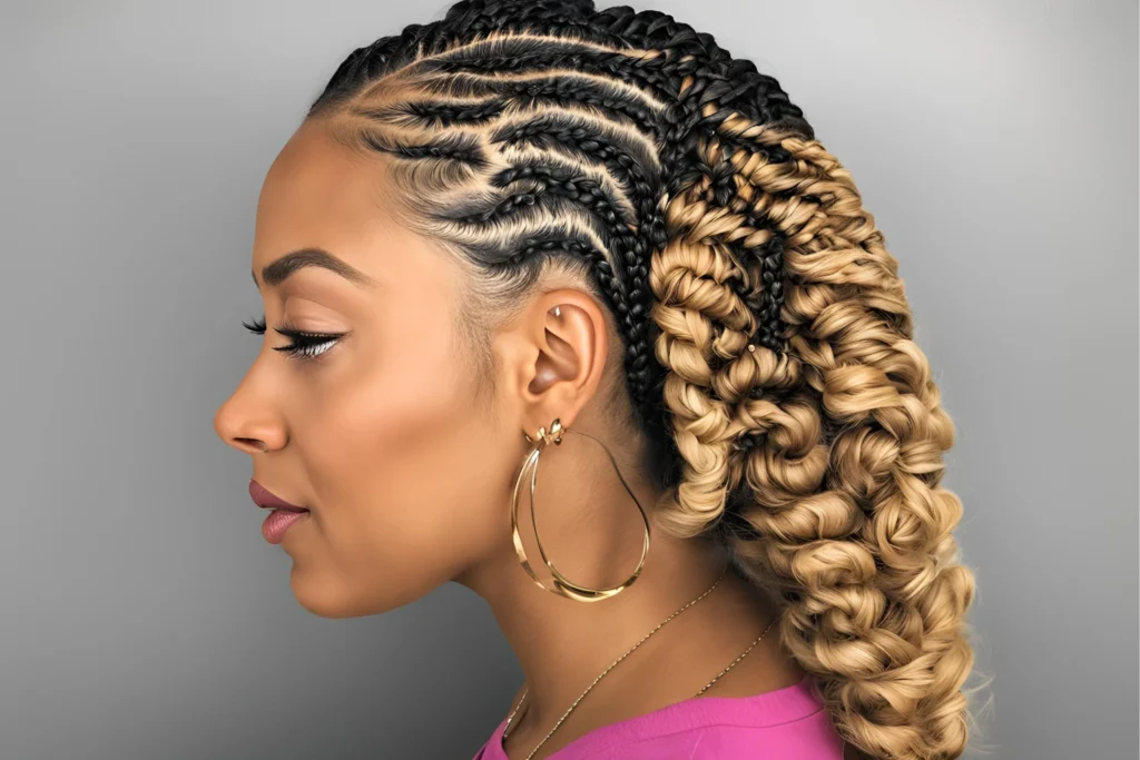 Side-Swept Curly Lemonade Braids