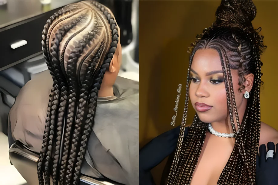 Lemonade Braids with Knotless Technique