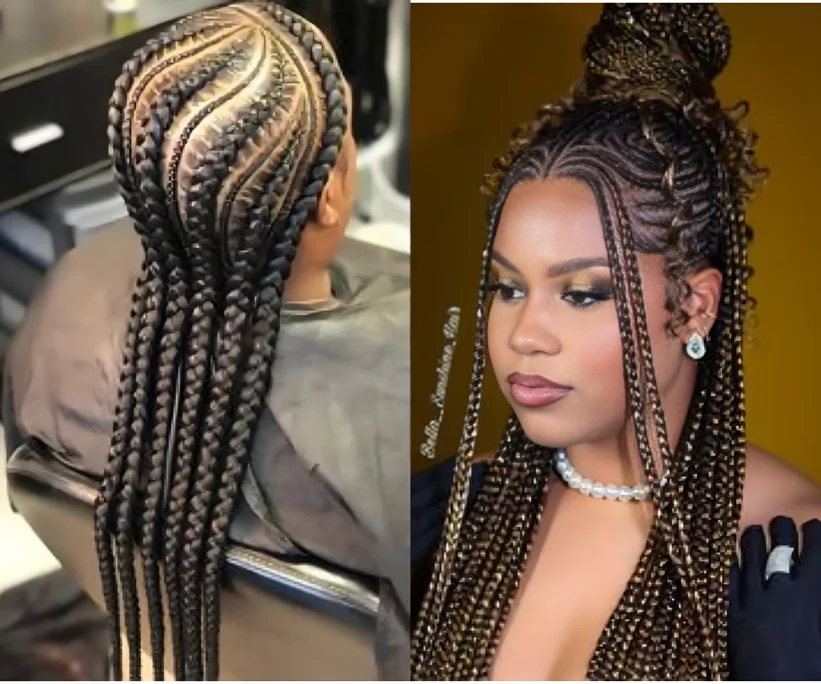 Lemonade Braids with Knotless Technique