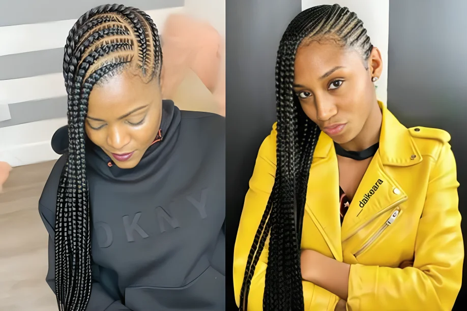 Classic Side-Swept Lemonade Braids