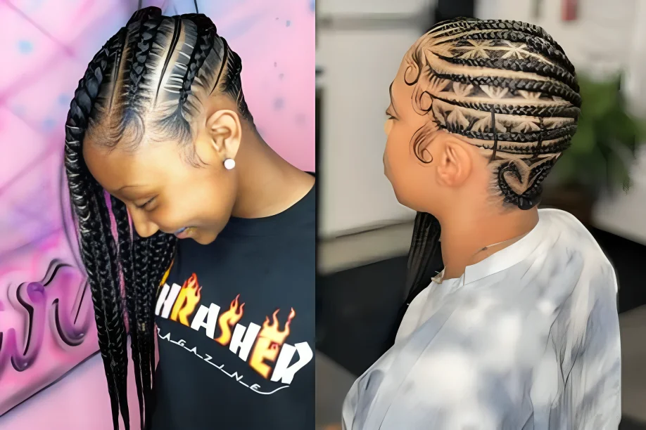 Lemonade Braids with Zigzag Parting