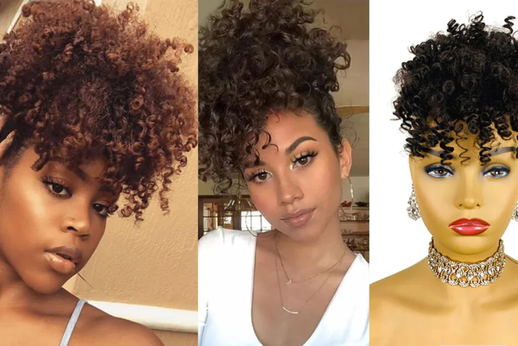 Afro Puff with Bangs for Black Women