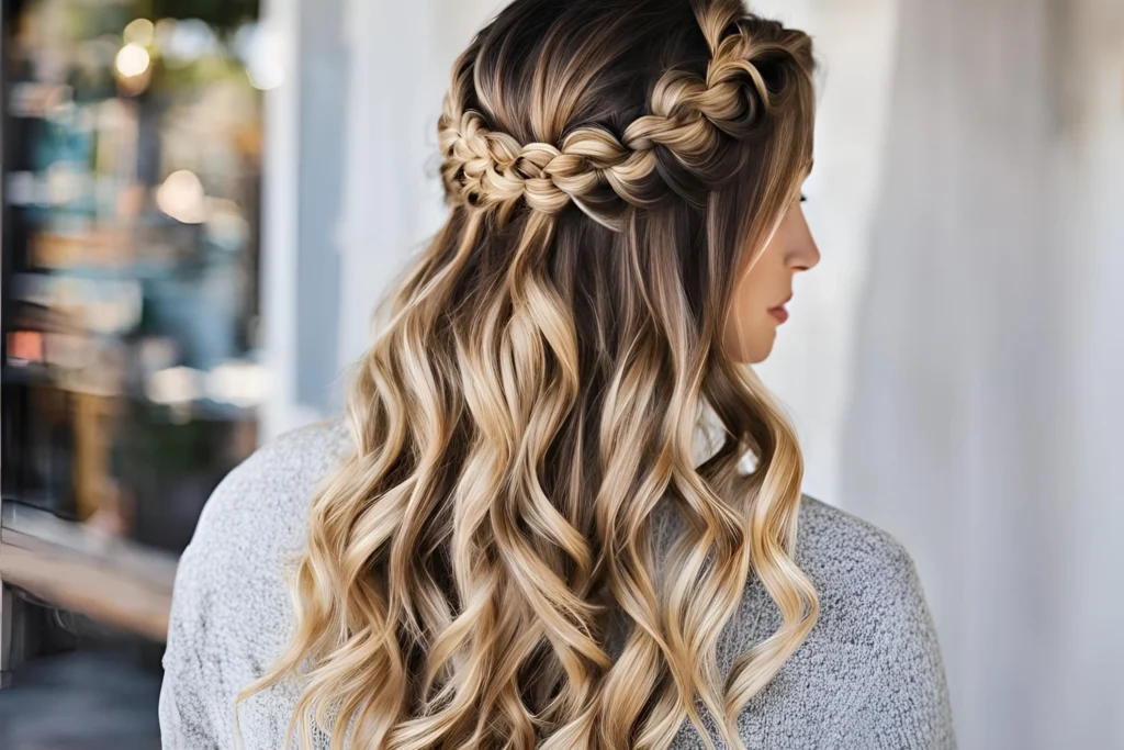 Beautiful Half-Up, Half-Down with Braids