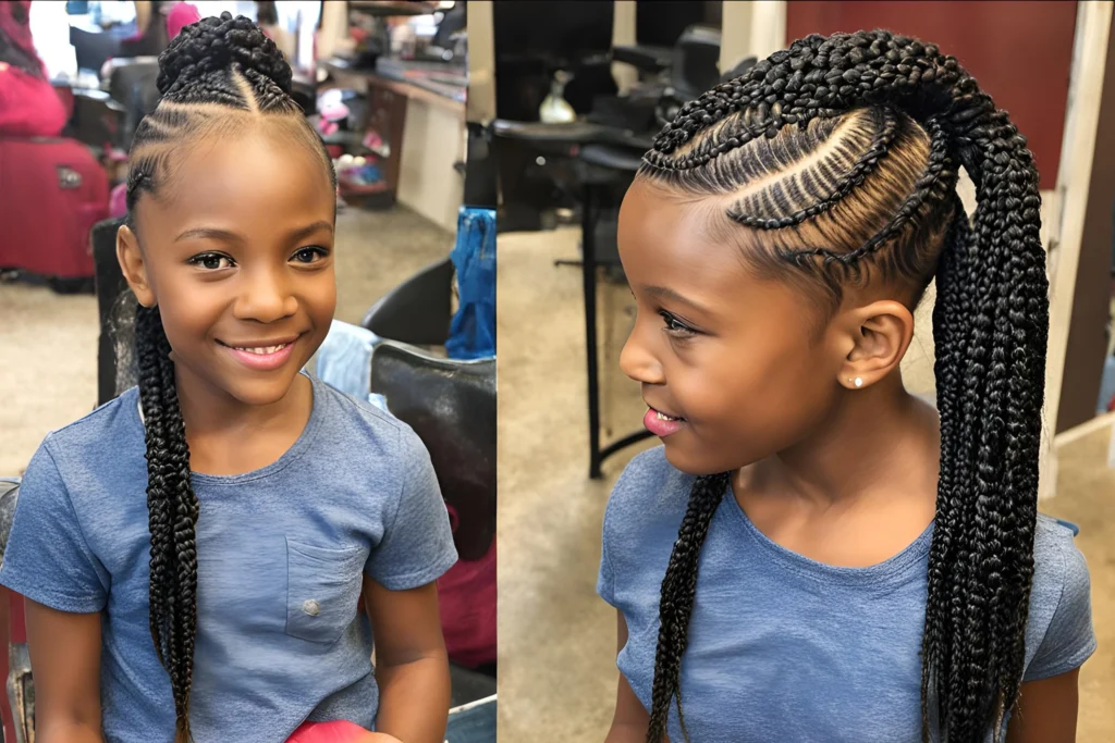 Braided Mohawk into Ponytail