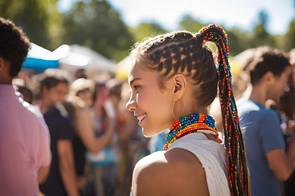 Braided Ponytail with Beads