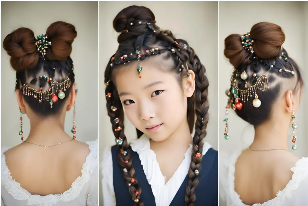 Braids with Beads and Bells for girls