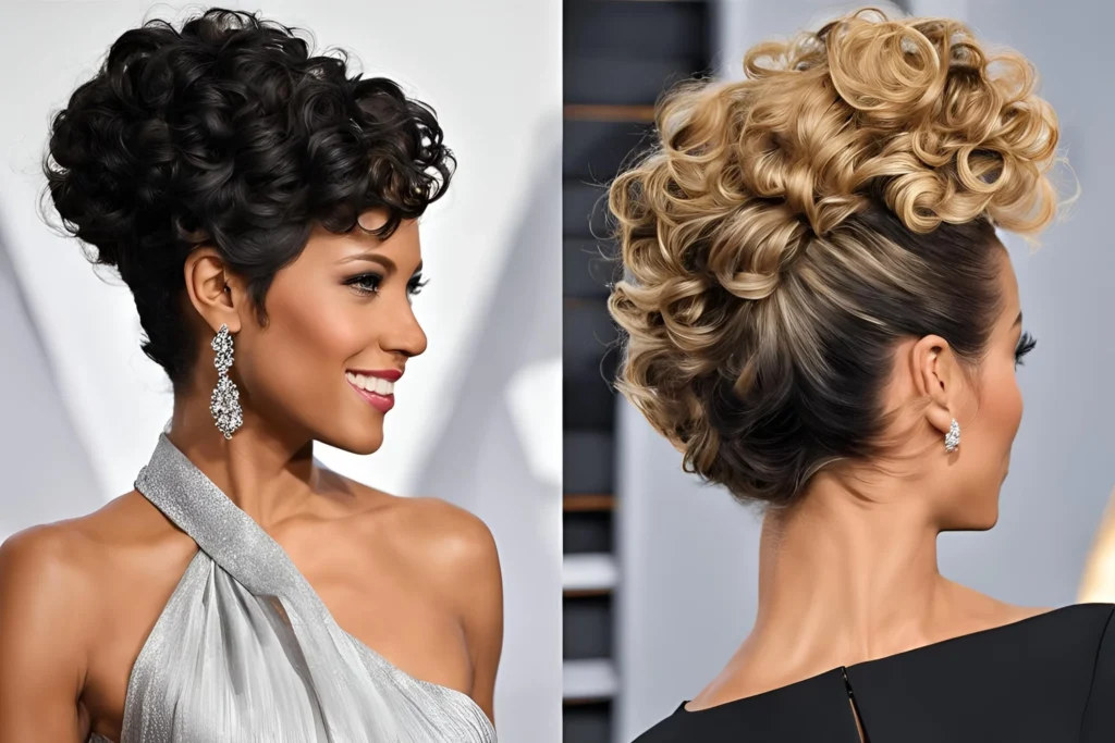 Chic Curly Updo for Black Women