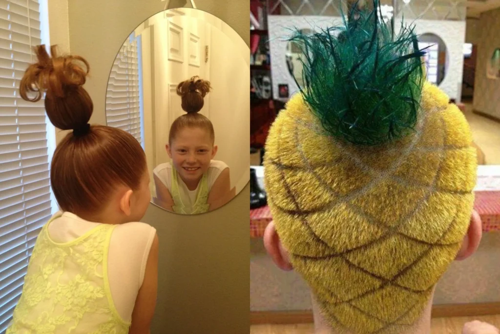 Crazy Hair Day Pineapple Top for girls