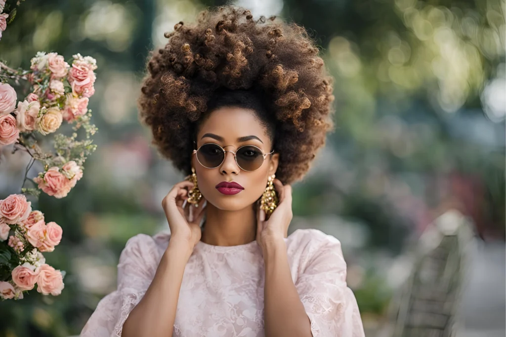 Curly Afro Puff with Accessories