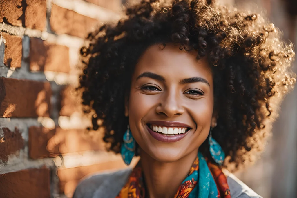 Curly Afro with Bandana Accessory