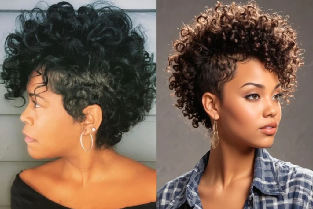 Curly Faux Hawk for Black Women