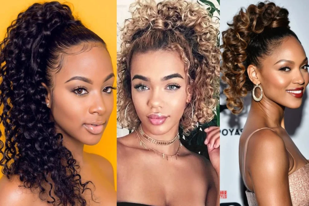 Curly High Ponytail for Black Women