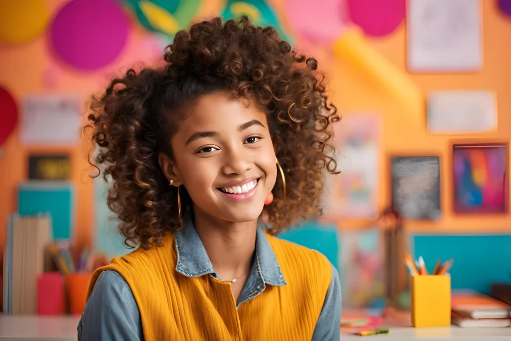 Curly High Puff for girls