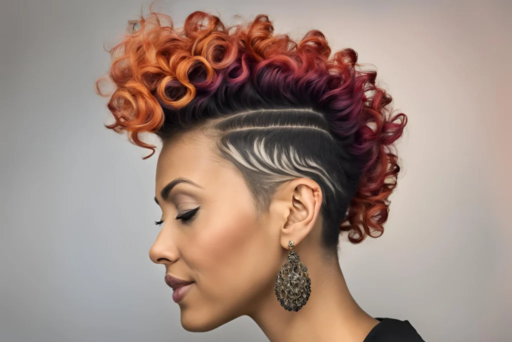 Curly Mohawk with Color