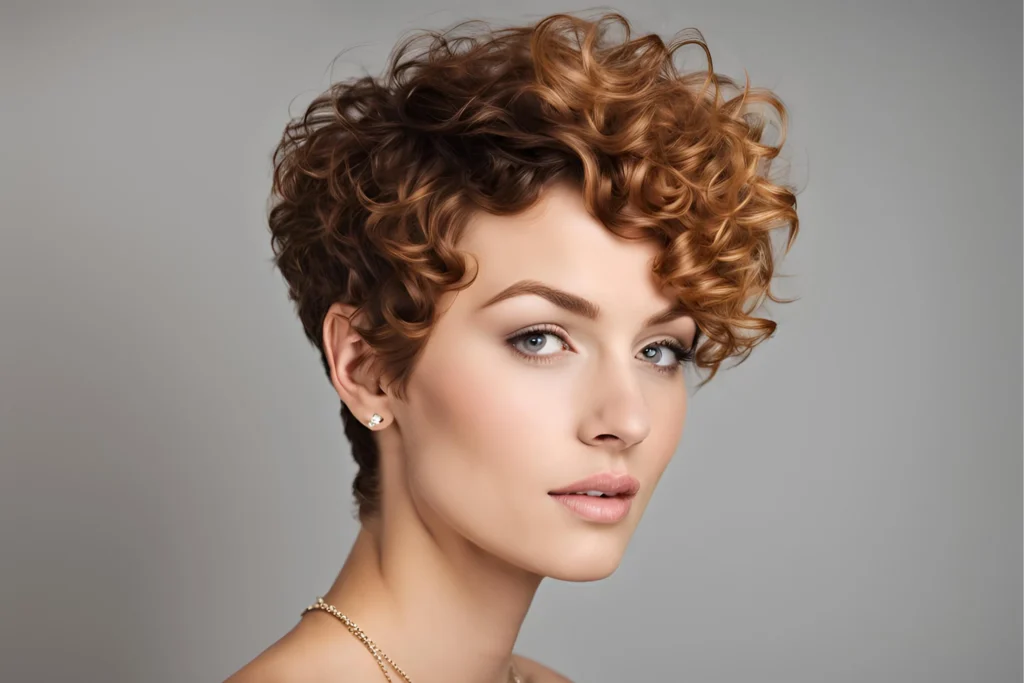 Curly Pixie with Tapered Crown