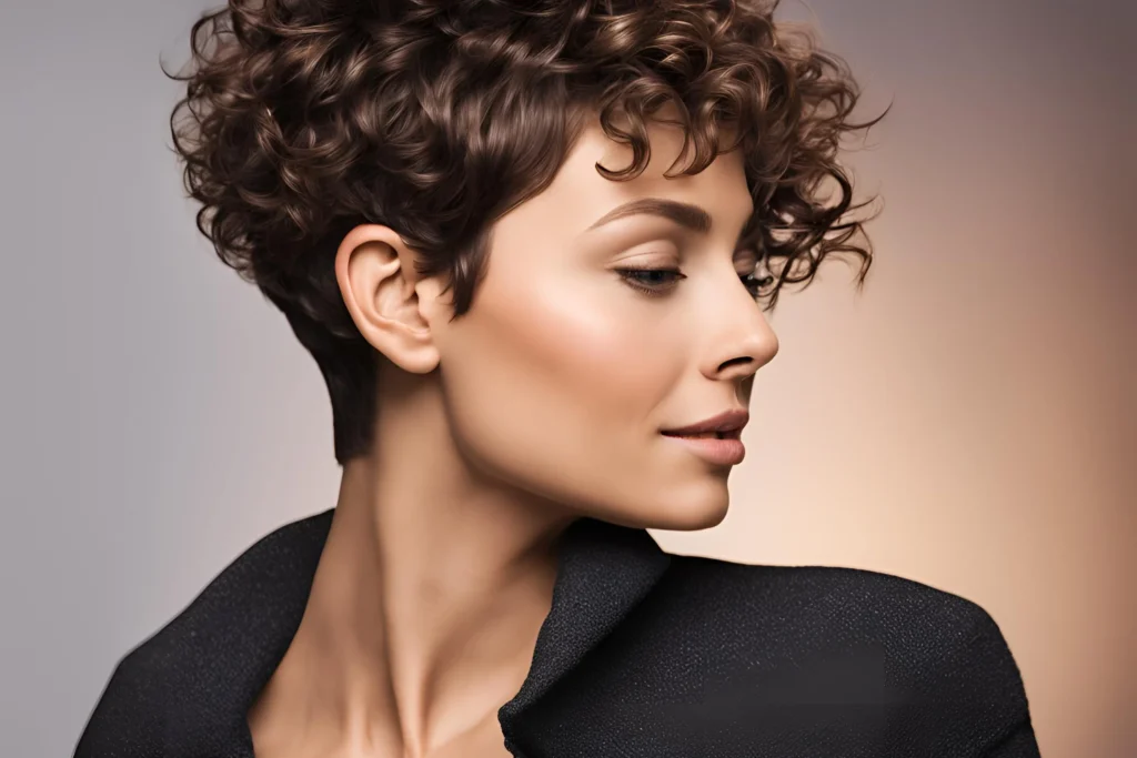 Curly Pixie with Tapered Nape