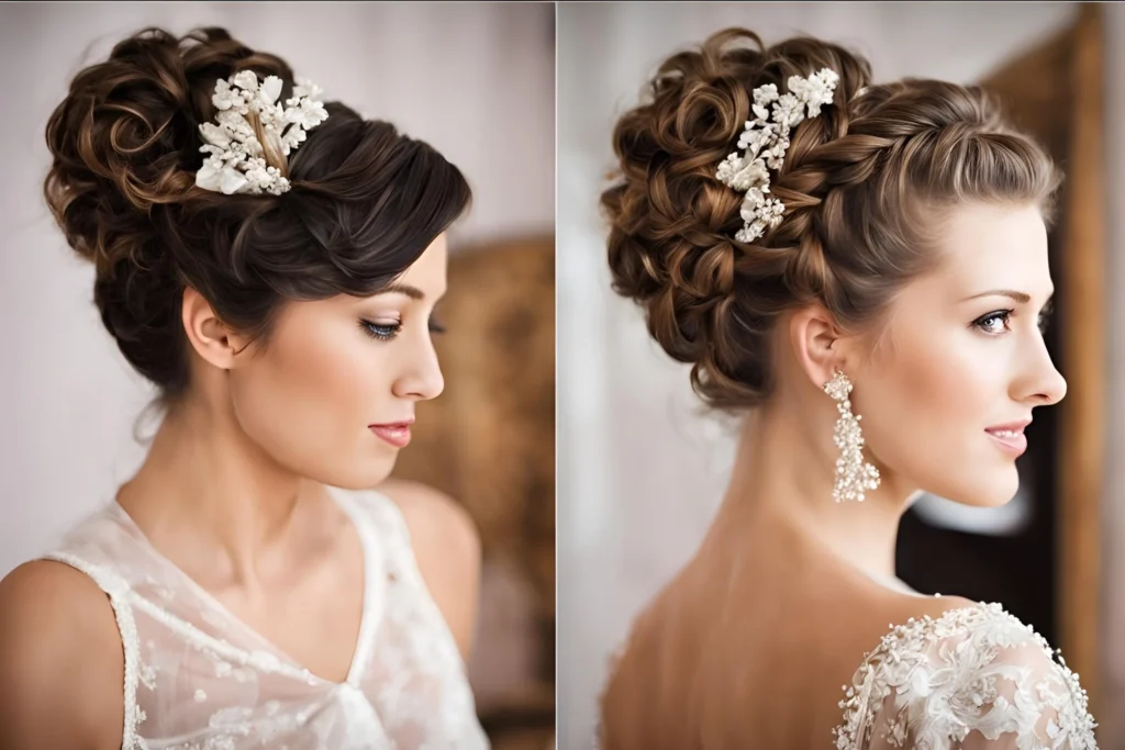 Curly Updo with Decorative Pins