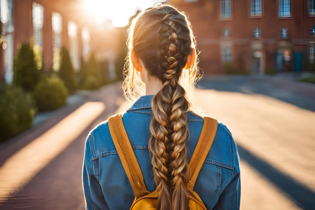 Dutch Braid Half-Up for girls