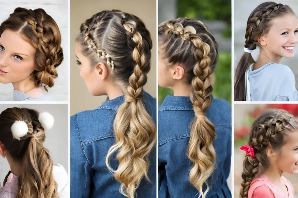 French Braid Pigtails for girls