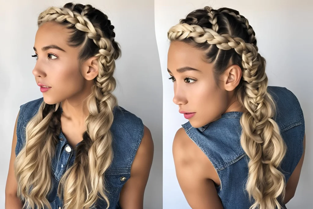 Funny Crown Braid with Twists Braids for girls