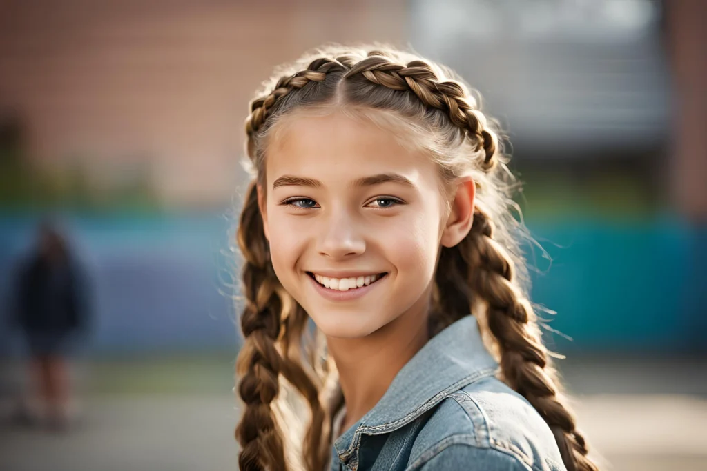 Half-Up Braided Crown for girls