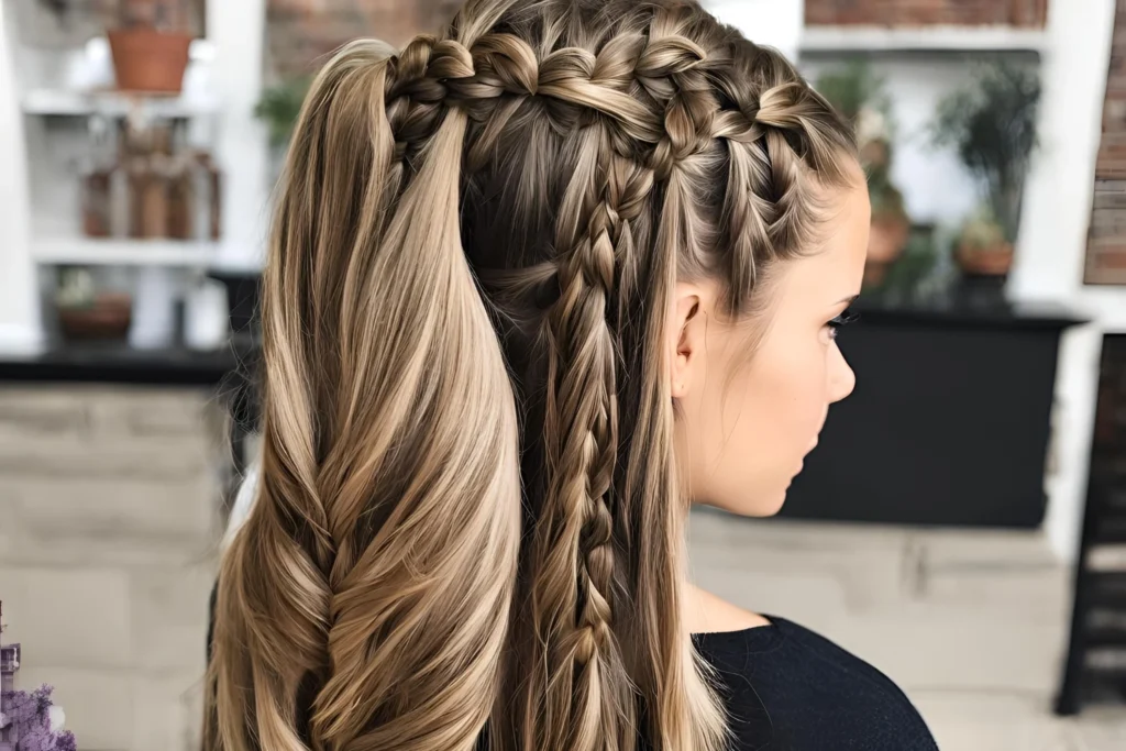 Half-Up Half-Down Braids