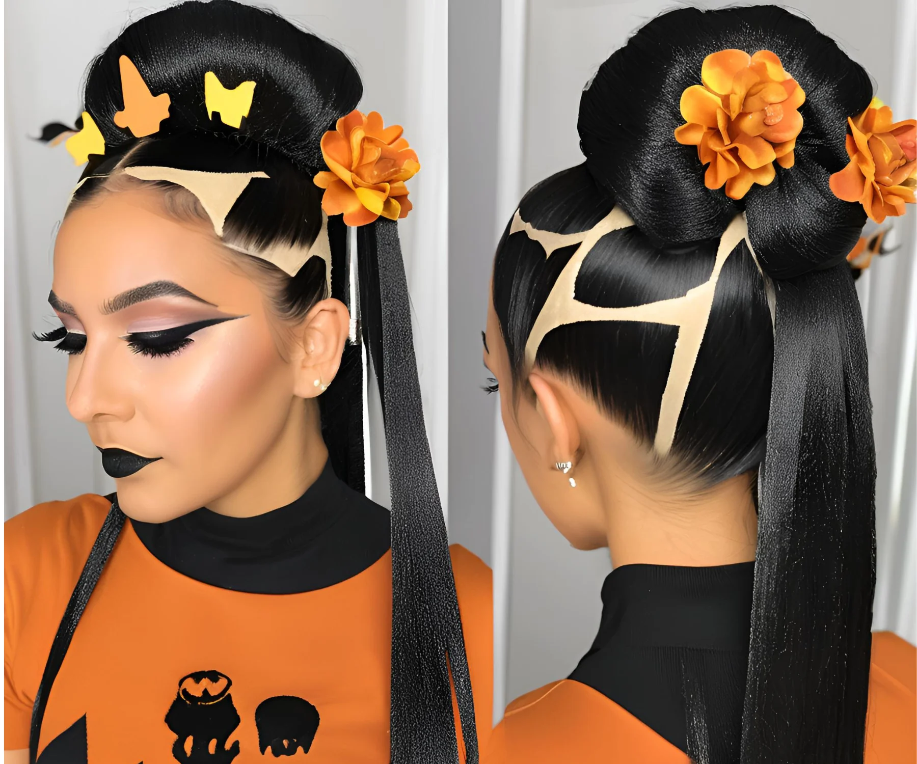 Simple and Stunning Halloween Hairstyle for Straight Hair real women