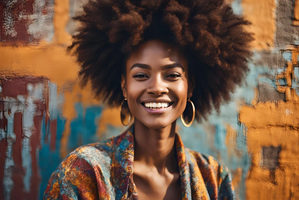 High Afro with Defined Edges