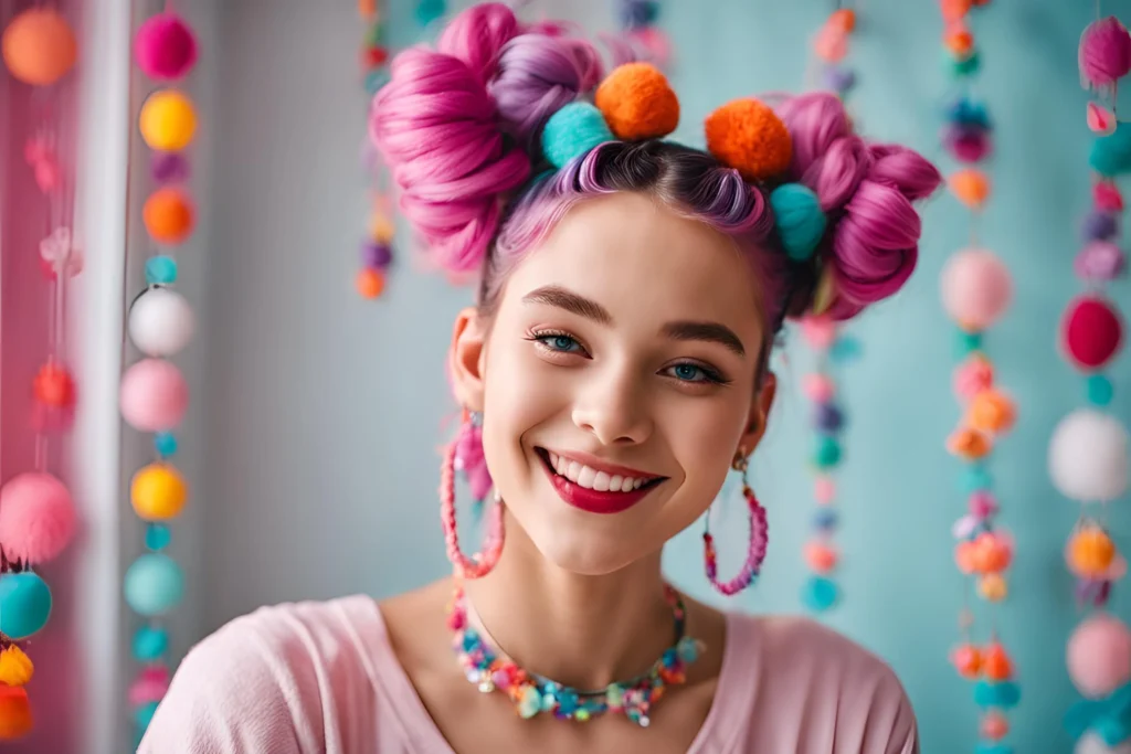  Accessories Elevate the Cute Space Buns Hairstyle