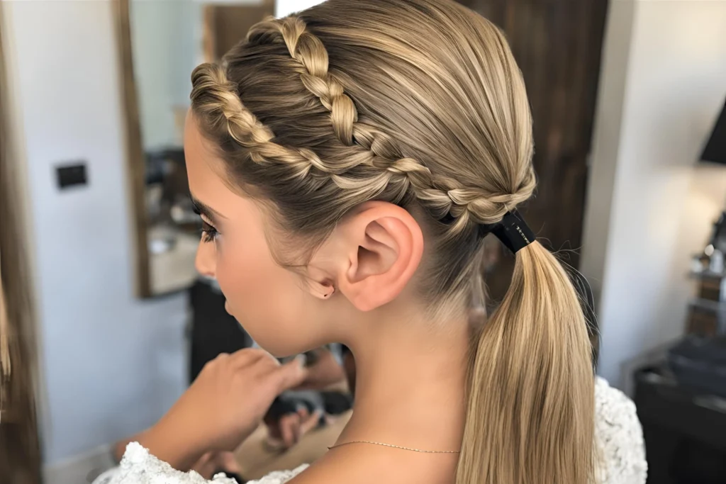 Low Ponytail with a Twist for girls