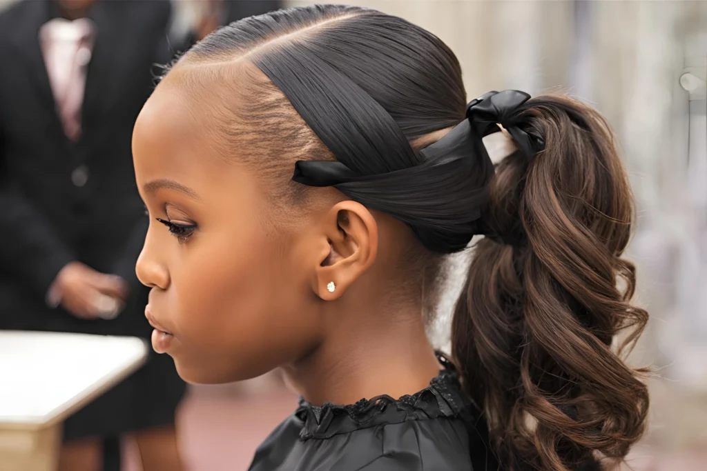 Low Sleek Ponytail with Bow